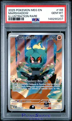 Pokemon Card PSA 10 Marshadow 146/132 MEG Mega Evolution Illustration Rare 2025 - Image 1