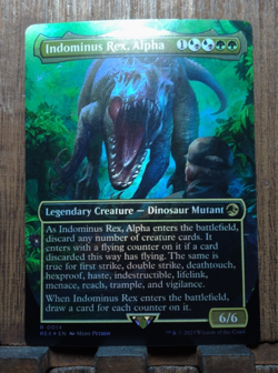 MTG Indominus Rex, Alpha 💕 (FOIL Borderless) #14 Jurassic World Collection LP - Image 1