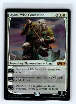 Ajani, Wise Counselor M Core Set 2019 281 Foil LP - Image 1