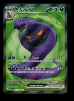 Arbok ex 185/165 Scarlet Violet 151 Full Art Holo Pokemon Card TCG - Image 1