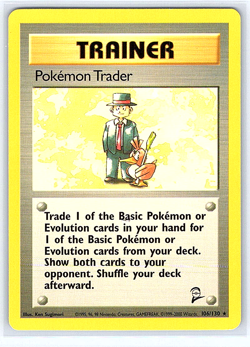 Pokemon Trader 106/130 Base Set 2 NM or LP Pokemon Card - Image 1