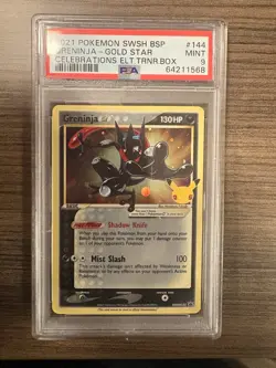Pokemon Greninja Star SWSH144 Gold Star Promo Holo PSA 9 Celebrations 2021 - Image 1