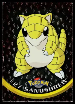 Sandshrew #27 Pokemon TOPPS Series 1 TV Animation Black Label Flames Holo - Image 1