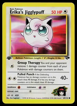 Pokemon Card - Erika's Jigglypuff Gym Challenge 69/132 Common 1st Edition - Image 1