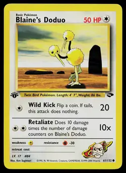 Pokemon Card - Blaine's Doduo Gym Challenge 1st Edition 61/132 Common - Image 1