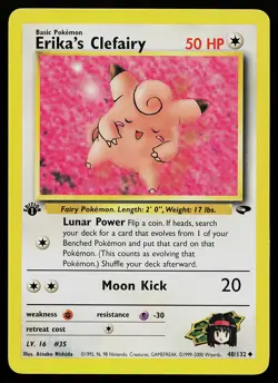 Pokemon Card - Erika's Clefairy Gym Challenge 40/132 Uncommon 1st Edition - Image 1