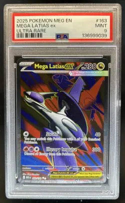 2025 Pokemon Mega Evolution Latias ex Ultra Rare #163/132 PSA 9 - Image 1