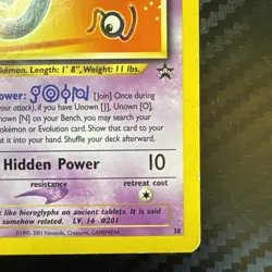 Pokemon TCG Unown J38 Black Star Promo Card Heavily Played - Image 5