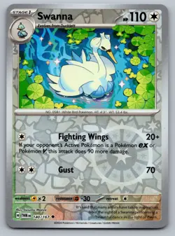 Pokemon TCG SV06: Twilight Masquerade Swanna 140/167 Reverse Holo - Image 1