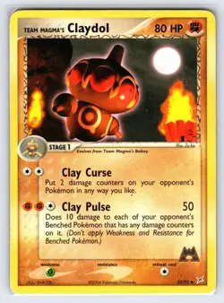Team Magma's Claydol 33/95 EX Team Magma Vs. Team Aqua Pokemon Card - Lp/Mp - Image 1