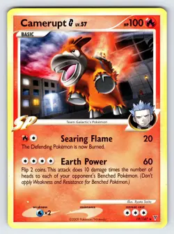 Camerupt 19/147 2009 Supreme Victors Set Pokemon Card TCG Non Holo Rare - Lp - Image 1