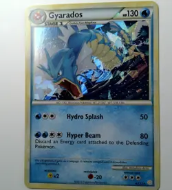 HeartGold And SoulSilver Gyarados 4/123 Rare Cracked Ice Holo Pokemon Card NM - Image 1