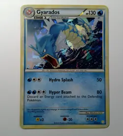 HeartGold And SoulSilver Gyarados 4/123 Rare Cracked Ice Holo Pokemon Card NM - Image 4