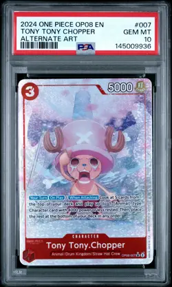 2024 ONE PIECE OP08-TWO LEGENDS ALTERNATE ART #007 TONY TONY CHOPPER PSA 10 - Image 1