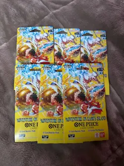 LOT OF 6 One Piece OP15-EB04 Adventure On Kami’s Island Sleeved Booster Packs - Image 1