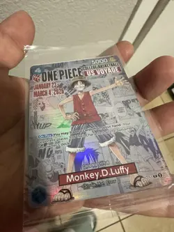 Bandai One Piece Card Game Monkey D. Luffy US Voyage Promo Holo P-055 5000 - Image 2