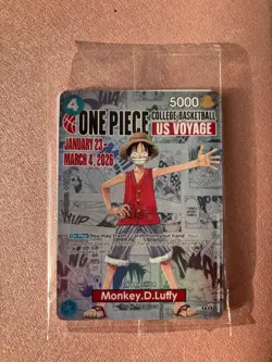 Monkey.D.Luffy (College Basketball US Voyage) - ONE PIECE Promotion Card-SEALED - Image 1