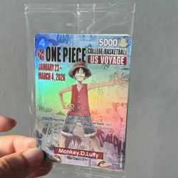 Monkey.D.Luffy (College Basketball US Voyage) - ONE PIECE Promotion Card-SEALED - Image 3