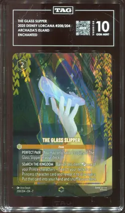 Disney Lorcana The Glass Slipper Enchanted Graded TAG 10 Gem Mint #208 - Image 3