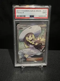2017 POKEMON SUN & MOON #147 FULL ART/LILLIE PSA 9 - Image 1