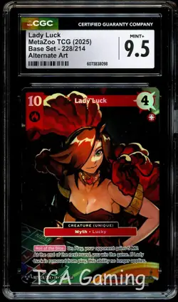 CGC 9.5 MINT+ Lady Luck 228/214 ALTERNATE ART MZ1 Metazoo Card 098 - Image 1