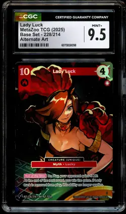 CGC 9.5 MINT+ Lady Luck 228/214 ALTERNATE ART MZ1 Metazoo Card 098 - Image 2