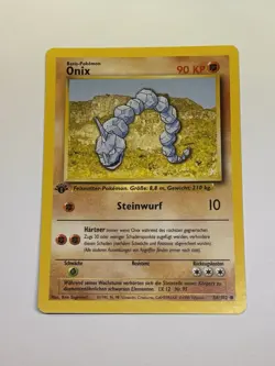 Pokemon Card TCG Onix Base Set 56/102 Regular 1st Edition Common GERMAN Mint/NM - Image 1