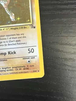 Pokemon TCG Hitmonlee 7/62 Fossil Set Holo Rare Card Vintage WOTC 1999 LP - Image 5