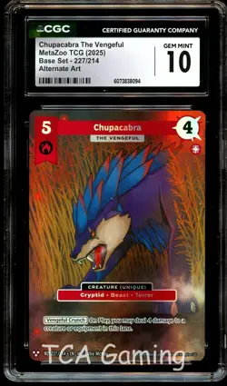 CGC 10 GEM MINT Chupacabra The Vengeful 227/214 ALTERNATE ART Metazoo Card 094 - Image 1