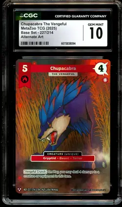 CGC 10 GEM MINT Chupacabra The Vengeful 227/214 ALTERNATE ART Metazoo Card 094 - Image 2