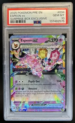 2025 Pokemon Prismatic Evolutions Espeon ex Promos #034/131 PSA 10 GEM MINT - Image 1