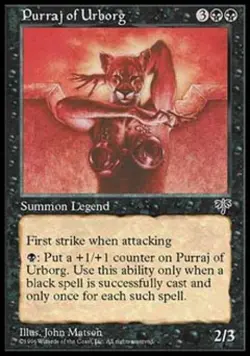 Purraj of Urborg - Medium Play MTG Mirage - Image 1
