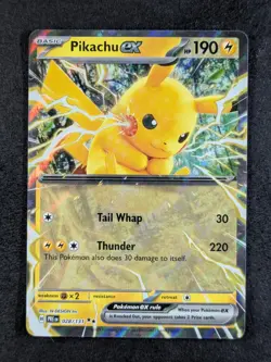 2025 Pokemon PIKACHU EX #028/131 Prismatic Evolutions Double Rare English - Image 1