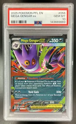 2025 Pokemon Phantasmal Flames Mega Gengar ex Double Rare #056/094 PSA 10 - Image 1