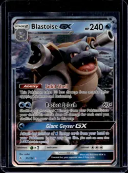 2019 Pokemon SM Unbroken Bonds Blastoise Holo #35/214 - Image 1