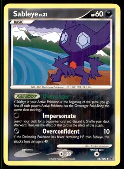 2008 Diamond & Pearl - Stormfront Sableye Basic/Uncommon #48 - Image 1