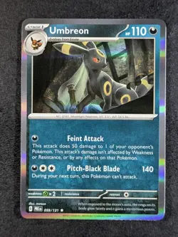 2025 Pokemon UMBREON #059/131 Prismatic Evolutions Holo Rare English - Image 1
