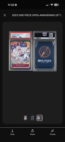 Monkey D. Luffy OP05-119 Gear 5 Alternate Art English PSA 10 - Image 3