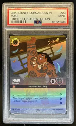 2023 Disney Lorcana Rise of the Floodborn Maui - Demigod Promo #23/P1 PSA 9 - Image 1