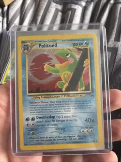 Pokemon TCG Politoed Neo Discovery Holo Card 8/75 Unlimited Rare NM Condition - Image 1