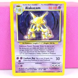 Pokemon TCG Alakazam Base Set Holo Card 1/102 Unlimited HP/DMG - Image 1