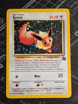 Eevee #11 Black Star Promo Holo Rare Vintage Pokemon Card - Image 1