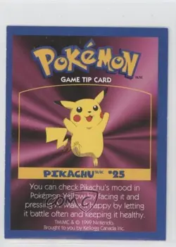 Pikachu Kellogg's Pokemon Game Tip Cards #25 1999 - Image 1