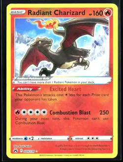 2023 Sword & Shield - Crown Zenith Radiant Charizard #20 Holo Pokemon Card - Image 1