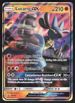Lucario GX - Holo SM100 Sun & Moon Promo Pokemon Card MP - Image 1