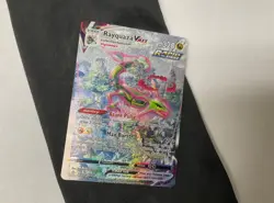 Ultra rare Rayquaza VMAX Pokemon Card mint condition brand new - Image 1