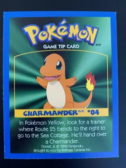 Pokemon: CHARMANDER #04 [Game Tip Card] - [Kellogg's Canada Cereal Promo (1999)] - Image 1