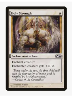 Holy Strength | MTG Magic 2011 M11 | Enchant Creature | +1/+2 | Aura | LP - Image 1
