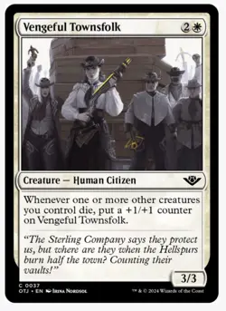Vengeful Townsfolk | MTG OTJ | EDH Commander +1/+1 Counters Aristocrats | NEW NM - Image 1