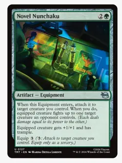 Novel Nunchaku | MTG TMT TMNT | Green Artifact Equipment | EDH Commander | NM - Image 1